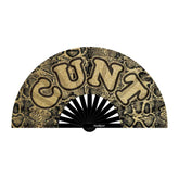 Cunt Fan (Glittery Gold) – Luxury Personal Folding Fan Animal Print NOVELTIES